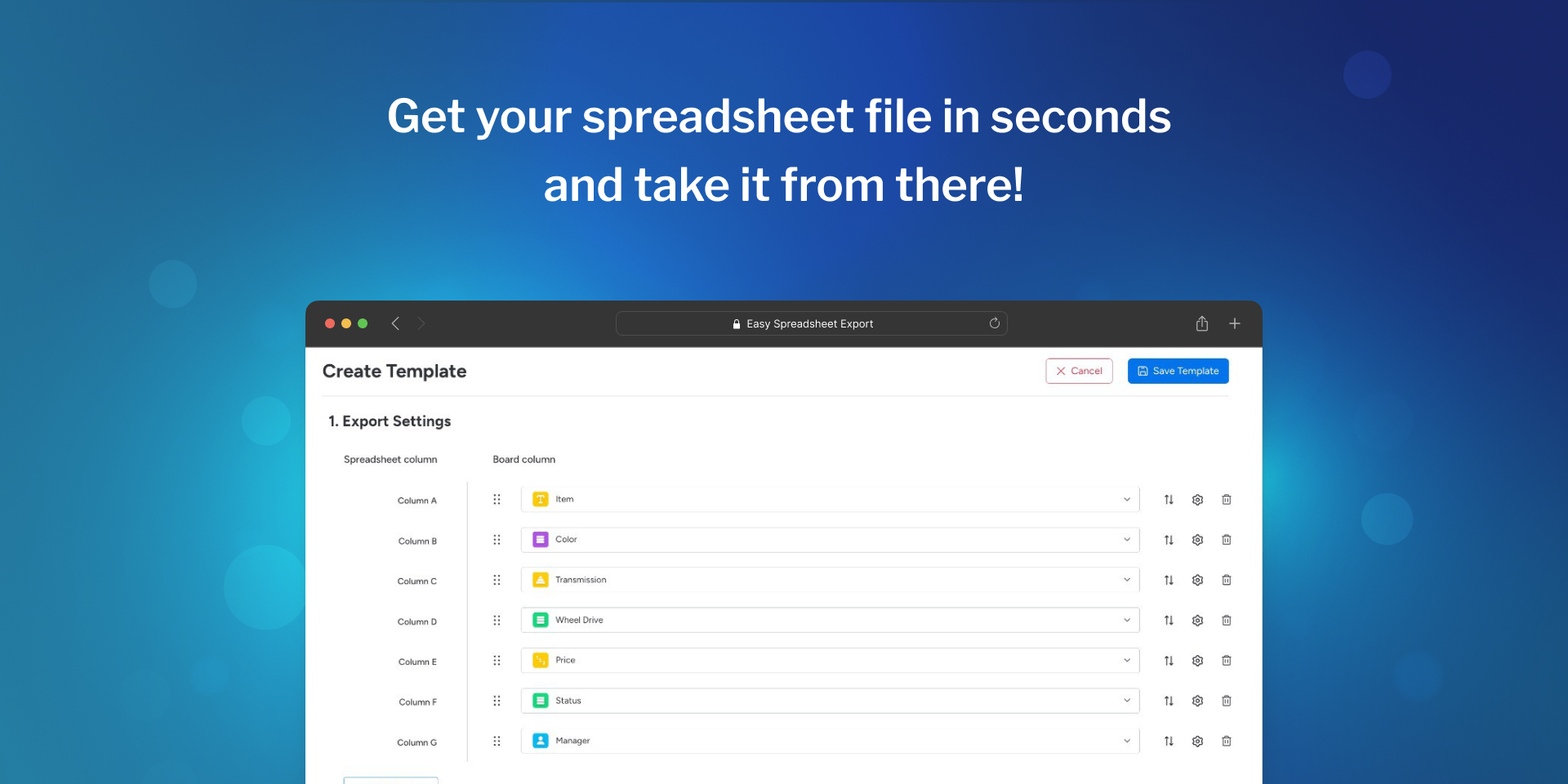 monday.com board export to Excel and CSV